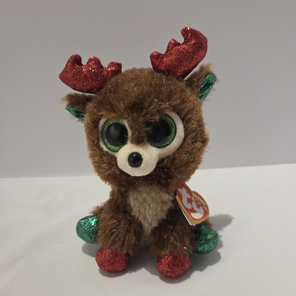 Ty Beanie Boos FUDGE the Reindeer 6" Plush Toy (2019 Christmas)